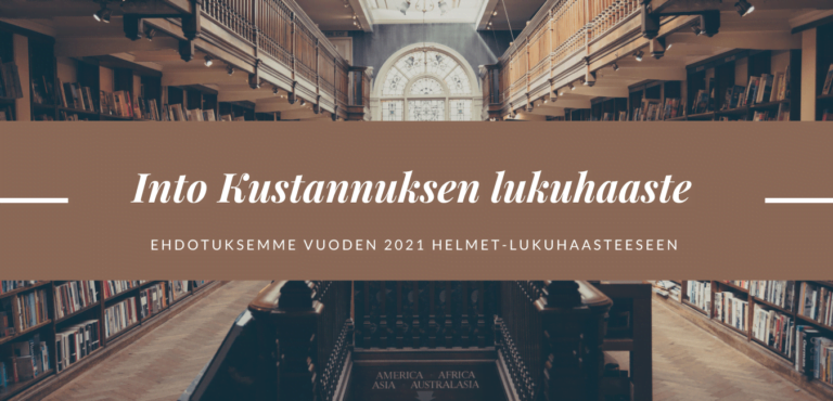 Into Kustannuksen ehdotukset vuoden 2021 Helmet-lukuhaasteeseen
