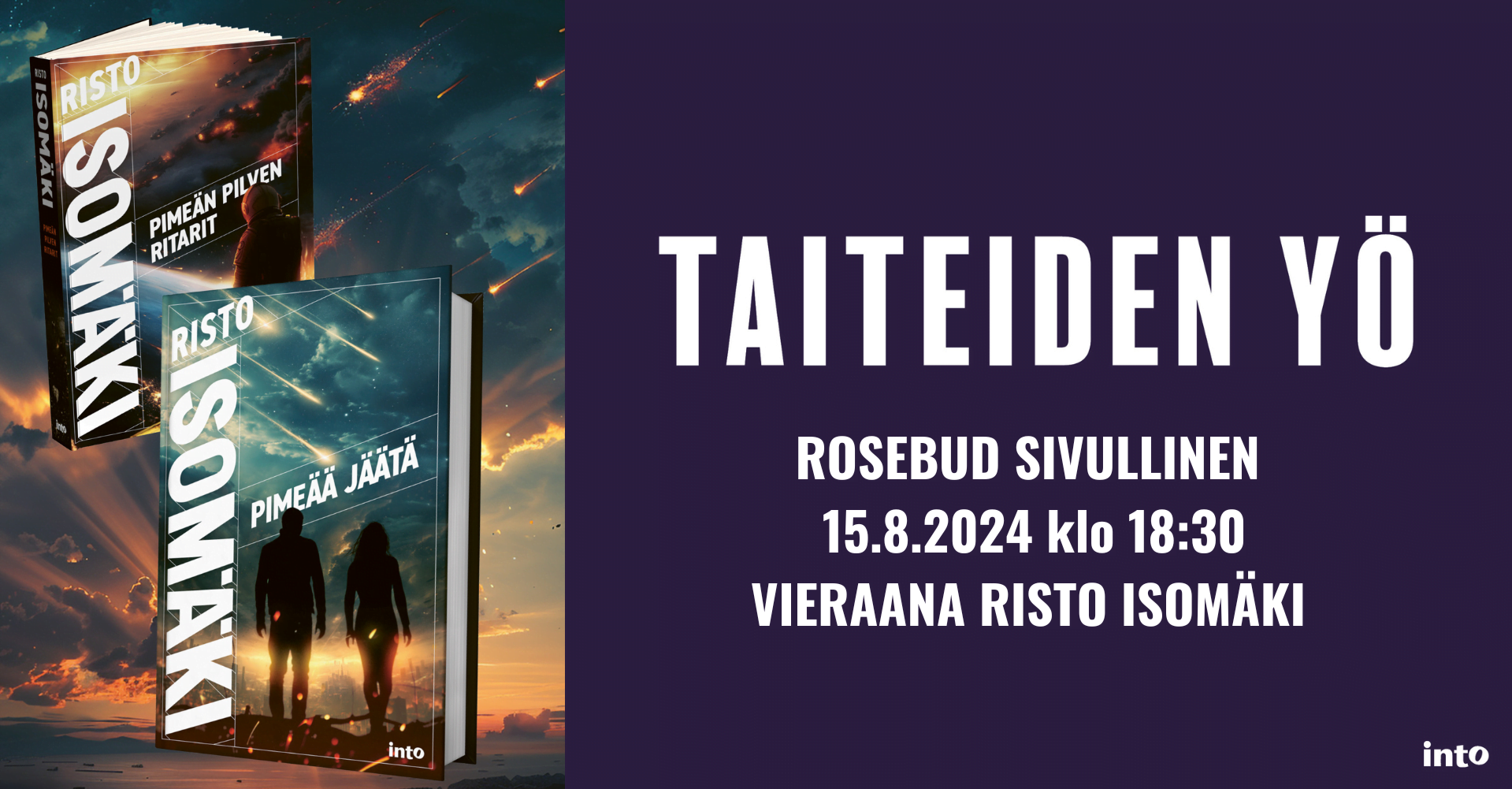 Risto Isomäki Taiteiden yön kirjailijavieraana Rosebud Sivullinen 15.8.2024