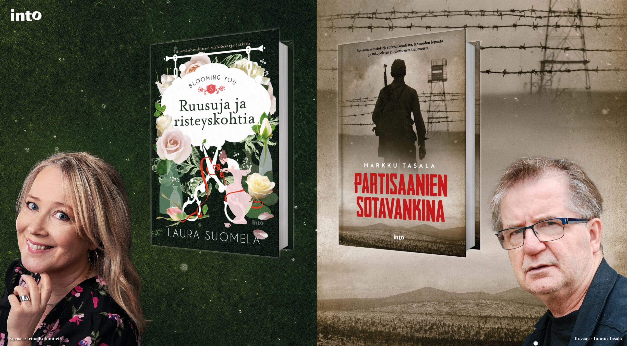 Kirjojen Yö Akateeminen Kirjakauppa Tampere 7.8.2025: Markku Tasala, Partisaanien sotavankina & Laura Suomela: Ruusuja ja risteyskohtia